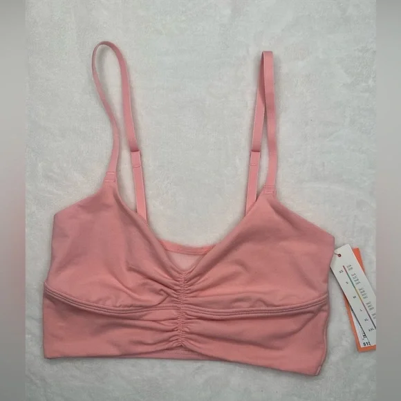 Colsie Womens Medium Pink Ruched Front Long Line Bralette Top Size XS - Picture 2 of 7